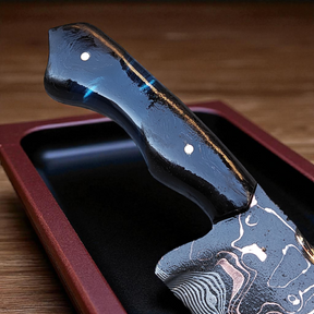 Faca Artesanal em Go-mai com linhas em COBRE  – Edição Colecionador – Padrão TIGER – 10" Lâmina