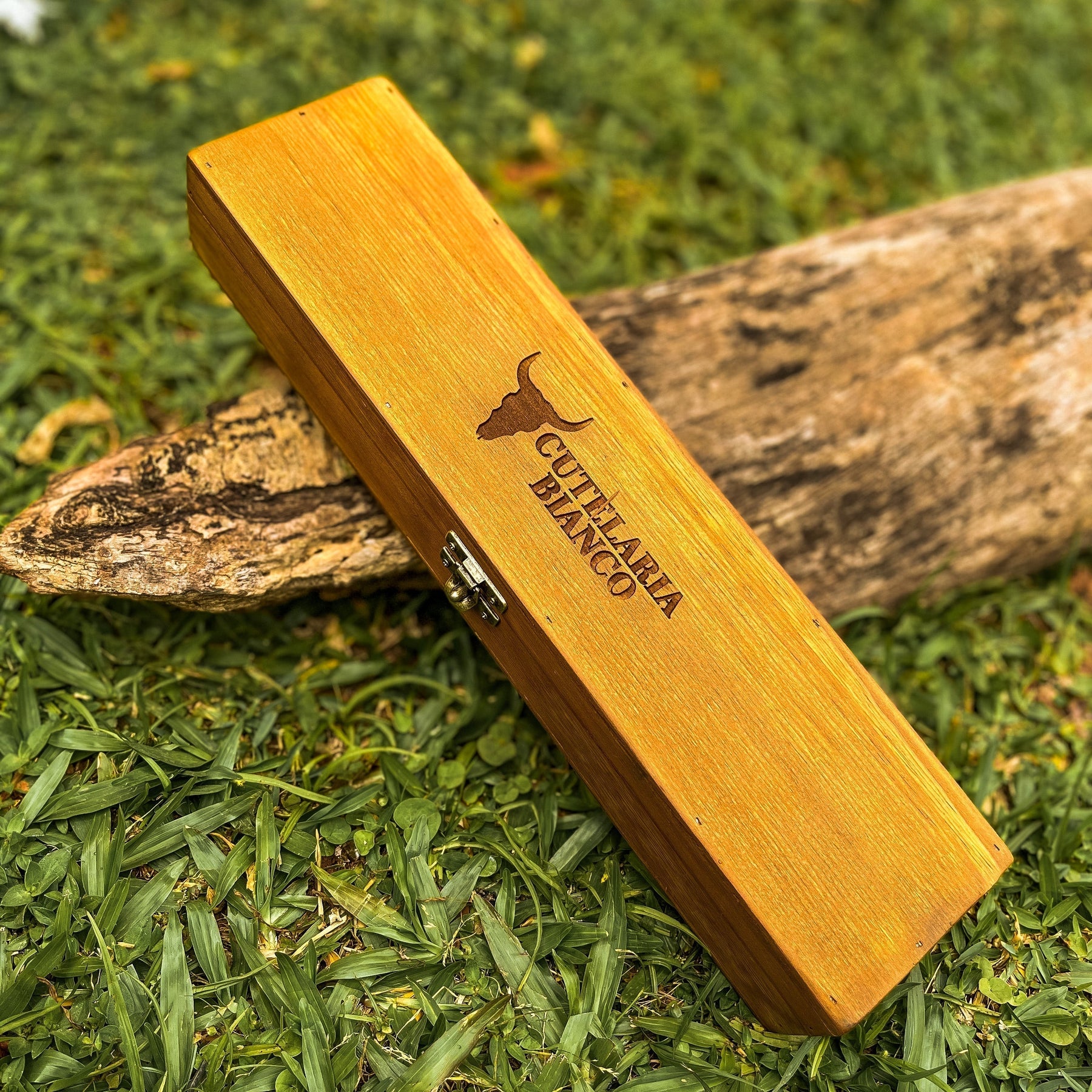 Faca Artesanal Premium para Churrasco NAIPS + Caixa em Madeira + Case em couro