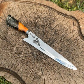 Faca Artesanal modelo Motociclista Premium Forjada - Especial para Churrasco e Culinária